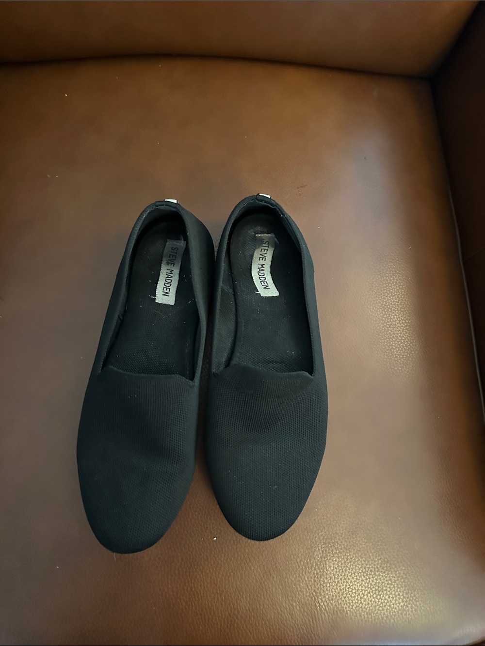 Steve Madden Black Knit Slip-On Loafers for Men